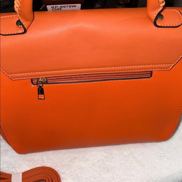 AMERICAN BEE Orange Fashion Leather Women's Bag Set - Picture 12 of 13